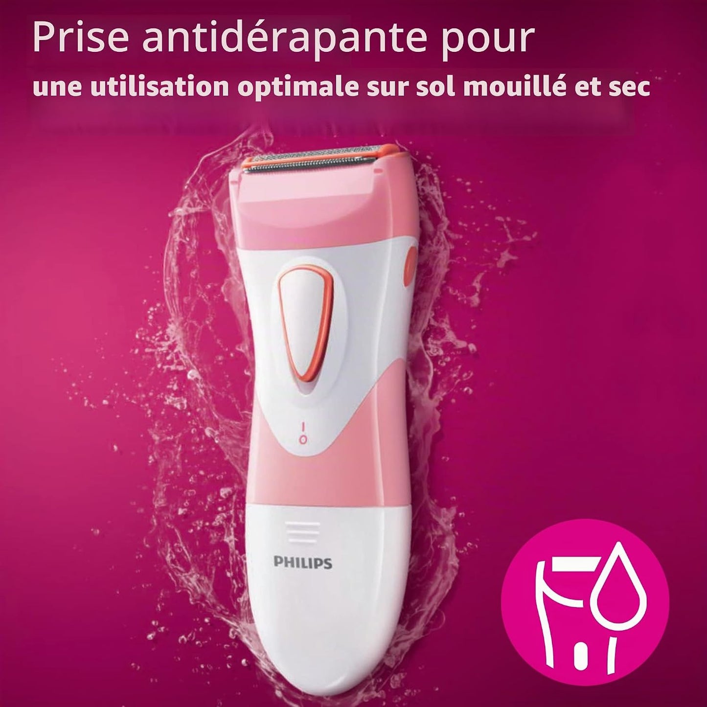 Satinshave Essential HP6306 Rasoir Électrique Pour Jambes, Utilisation Sans Fil Wet & Dry
