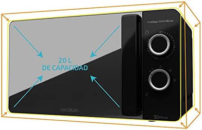 Micro-Ondes Proclean 3040. Capacité De 20 L, Revêtement Ready2Clean, 700 W De Puissance, 6 Niveaux De Fonctionnement, Minuterie 30 Minutes, Mode Décongeler, Finition Noir.