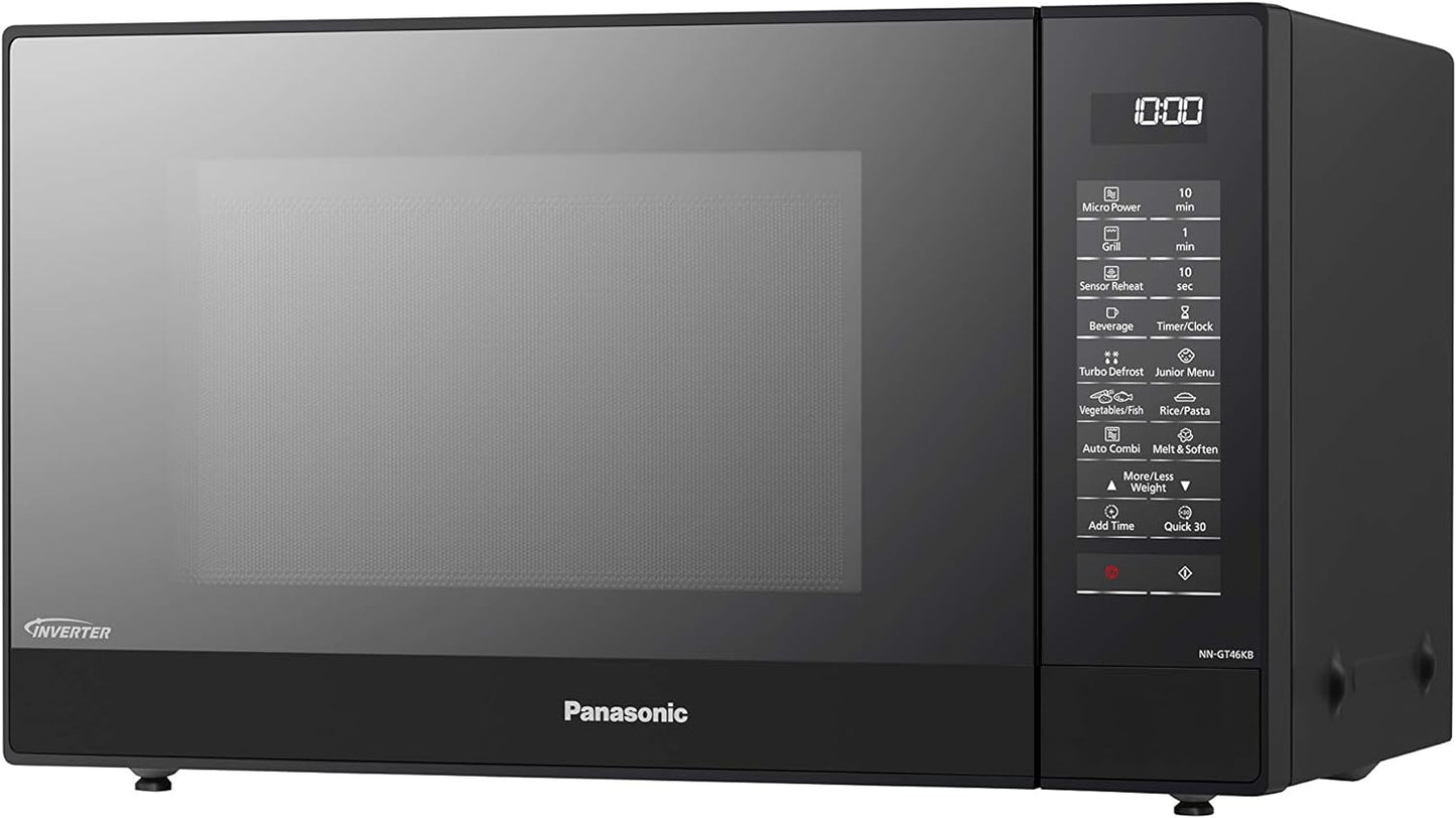 NN-GT46KBSUG Four À Micro-Ondes Et Gril Avec Plateau Tournant, 31 Litres, Aacier Inoxydable, 1000 W, Grill 1100 W, 24 Programmes Auto, Écran LCD, Capteur Genius, Menu Junior, Noir