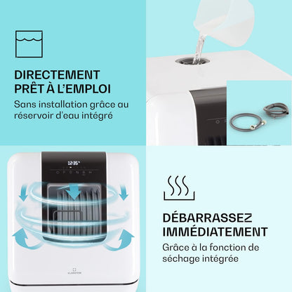 Mini Lave Vaisselle De 3 Couvert, Lave-Vaisselles Silencieux, 7 Programmes De Lavage, Petit Lave-Vaisselle De Table Compact, Lave Vaisselle Portable, Facile À Installer Pour Maison, Bureau