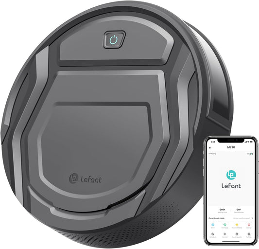 Aspirateur Robot, Mince Silencieux Connecté Wifi/Bluetooth/Alexa/App, 6 Modes De Nettoyage, Auto-Charge, 120Min D'Autonomie, Idéal Pour Poils D'Animaux Sols Tapis, M210P Girs