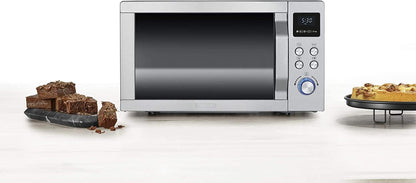 Four Micro-Ondes, Gril, Chaleur Tournante 2 150W, 25L, 10 Niveaux De Puissance, Plaque À Pizza (Ø 28 Cm), Inox, MW 7754