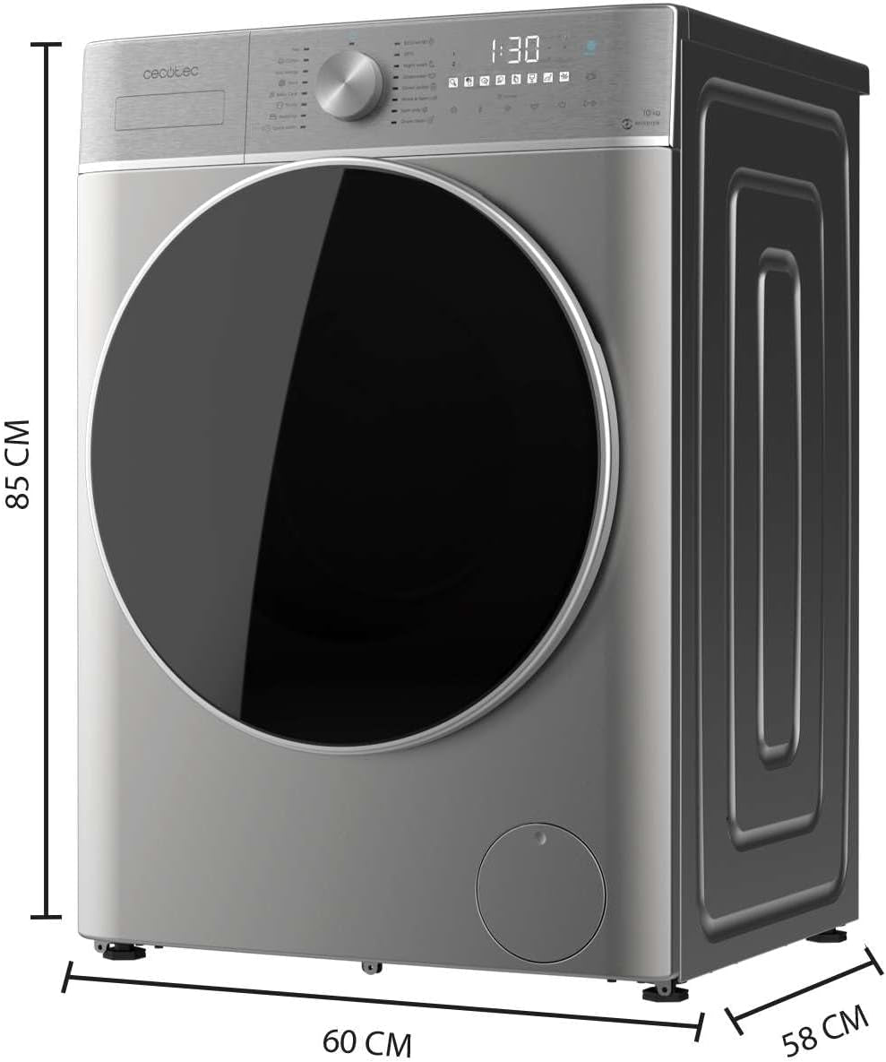Lave-Linge 10 Kg À Chargement Frontal Bolero Dresscode 10800 Inverter Steel a 1400 Tr/Min, 16 Prog, Classe A, Moteur Inverter Plus, Vapeur Steammax, Lavage Intelligent Et Détecteur De Charge