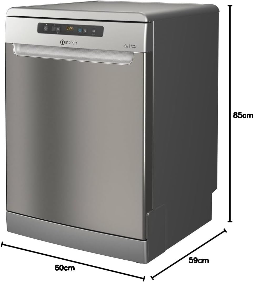 Indesit DFO 3C23 AX, Lave-Vaisselle Pose Libre 60Cm, 14 Couverts, E