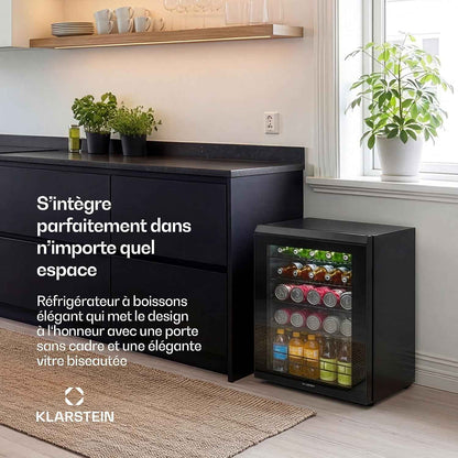 Bevora 62 L Réfrigérateur À Boissons – Réfrigérateur À Boissons Avec Porte Vitrée, Commandes Tactiles, Éclairage LED, Température Réglable De 1 À 12 °C, 2 Clayettes