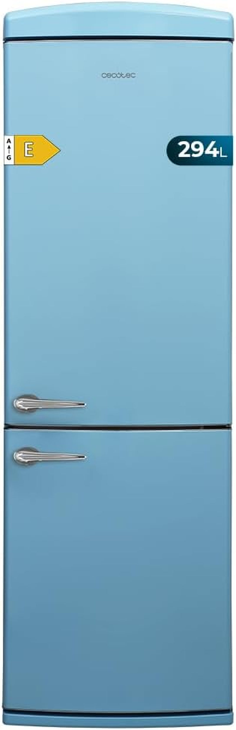Réfrigérateur Combiné Rétro À Deux Portes 294 L Bolero Coolmarket Combi Origin 294 Bleu. Hauteur 190 Cm Et Largeur 60 Cm, No Frost Total, Refroidissement Multiple, Ultra Fresh