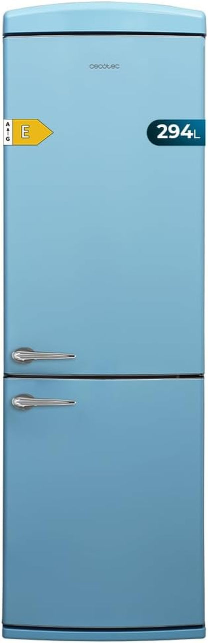 Réfrigérateur Combiné Rétro À Deux Portes 294 L Bolero Coolmarket Combi Origin 294 Bleu. Hauteur 190 Cm Et Largeur 60 Cm, No Frost Total, Refroidissement Multiple, Ultra Fresh