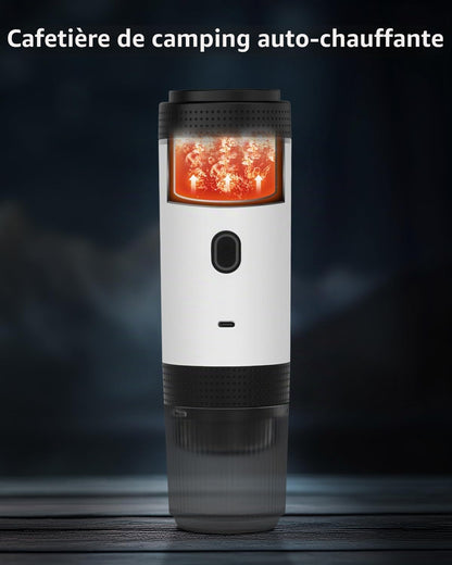 Machine À Expresso Électrique Portable, Cafetière De Voyage Pour Le Camping, Cafetière À Piles Compatible Avec Le Café Moulu Et Les Capsules NS, Blanche