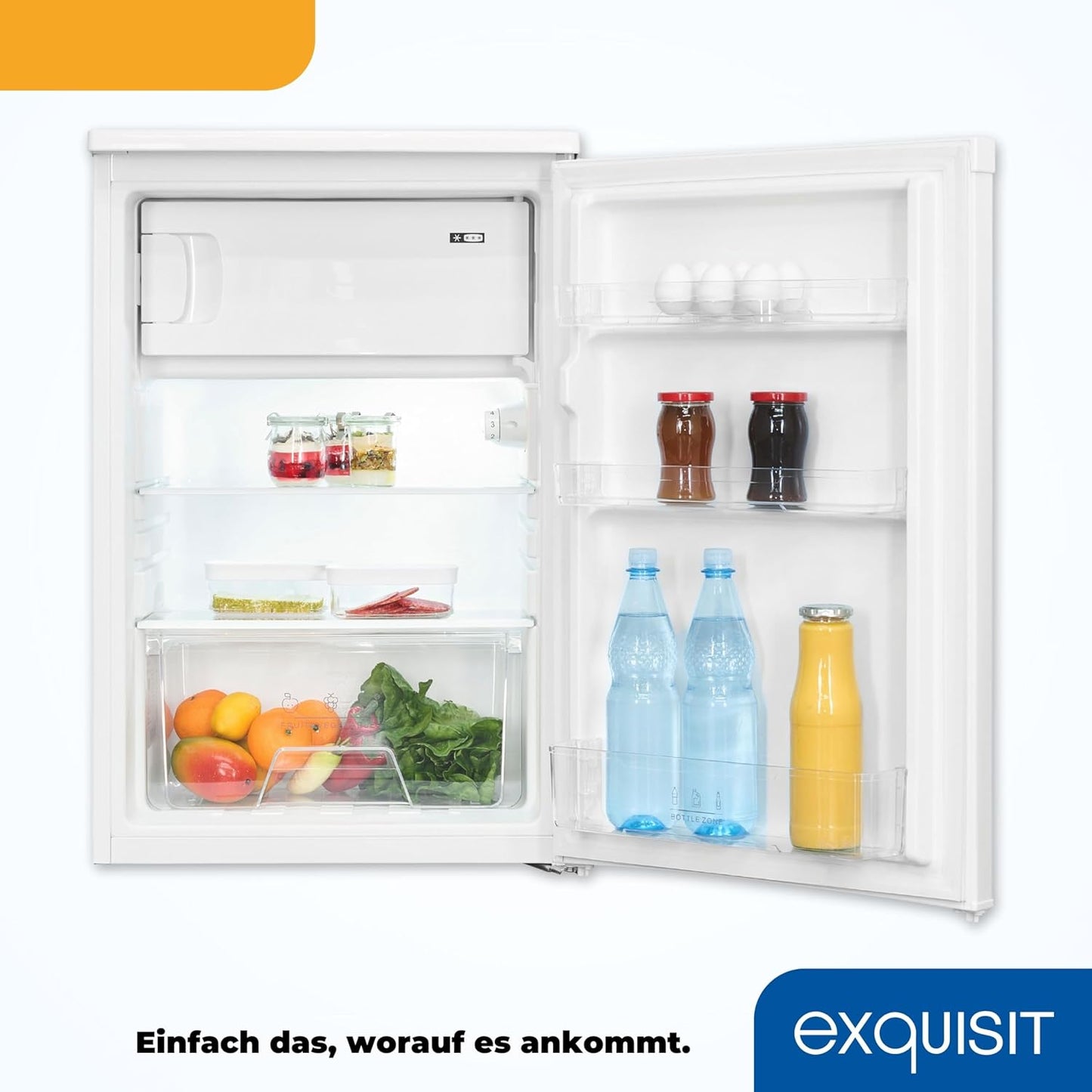 Exquisit Réfrigérateur KS15-4-031E Blanc - Capacité Utile De 113 L - 4 Compartiments De Congélation - Butée De Porte Interchangeable - Compartiment À Légumes
