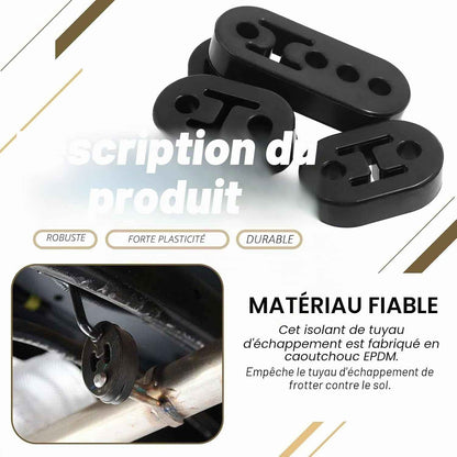 Lot De 6 Supports Isolants En Caoutchouc Pour Pot D'Échappement De Voiture Avec Tiges De Suspension D'Échappement Universelles À Souder À 90° (2 Trous, 4 Trous, Diamètre Du Trou 1,19 Cm)