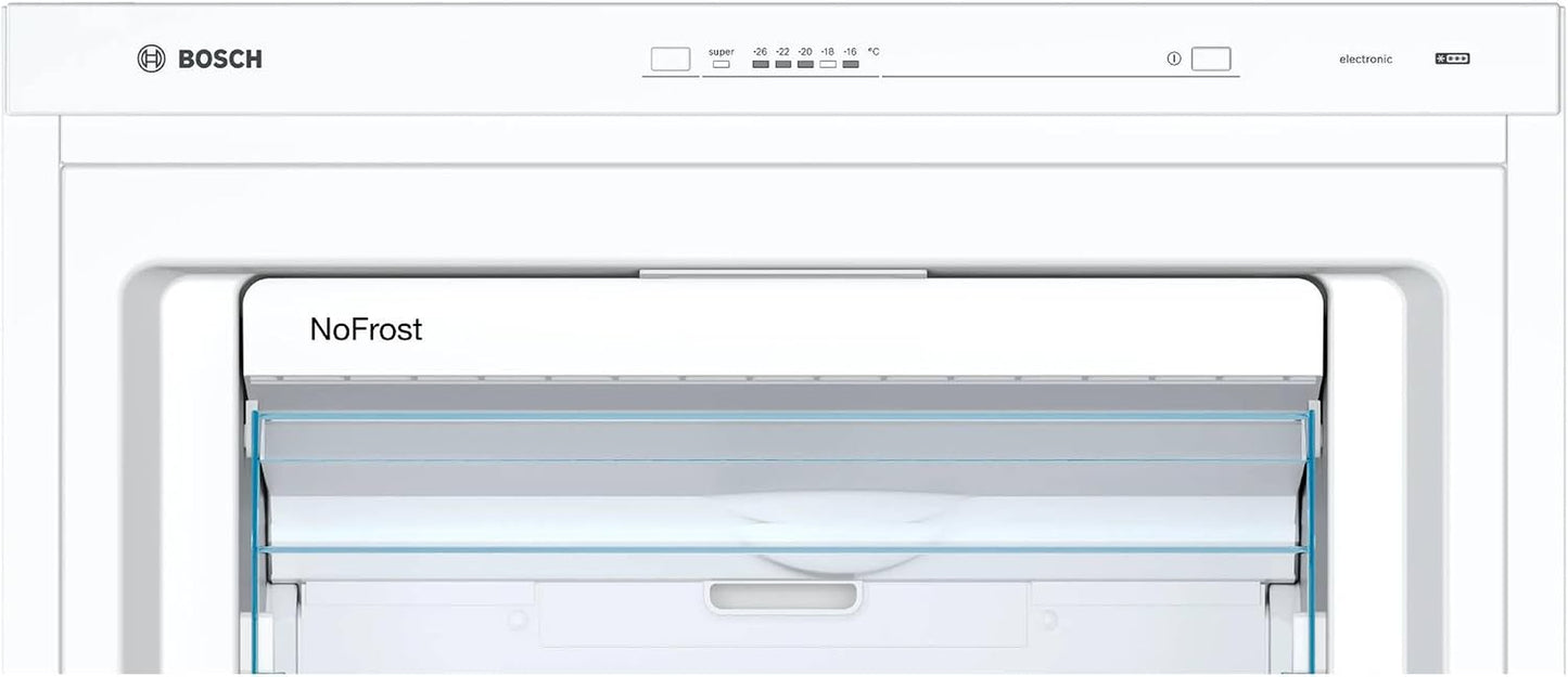 Bosch GSN58VWEV Série 4 - Congélateur, Pose-Libre, No Frost, Vario Zone | 191 X 70 Cm, Blanc, 366 L, Technologie Intelligent Inverter, Technologie Multi Airflow, Tiroir De Congélation XXL Big Box