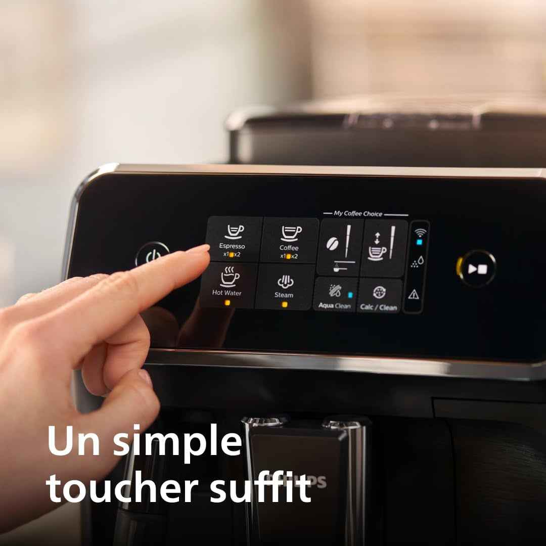 Machine À Café Grain 2200, 2 Boissons, Mousseur À Lait, Noir Mat | Expresso Broyeur Avec Écran Tactile, Mousseur À Lait Classique, Aroma Extract, Broyeur 100% Céramique, App Homeid (EP2220/10)
