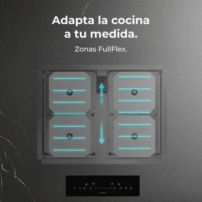 Plaques Invisibles Induction Bolero Squad I 4300 Invisible Fullflex | Puissance 7200 W, Télécommande Avec Slider, 4 Foyers Individuels Ou 2 Zones Flex, 9 Niveaux De Puissance, Fonction Booster