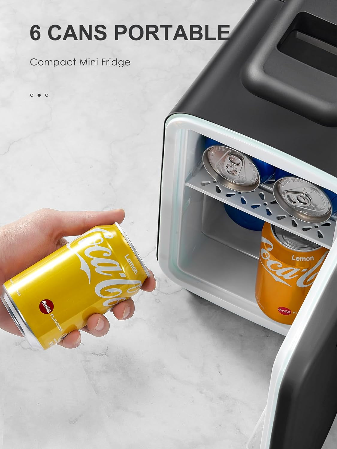Mini Frigo De Chambre 4L/6 Canettes, Petit Frigo Portable 240V/12V, Mode Silencieux, Fonction Chaud Et Froid, Refrigerateur Petit, Frigo Bar (Noir)