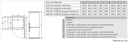 KGV36VWEAS Série 4, Réfrigérateur Combiné Pose-Libre - 308 L - H 186 X L 60 Cm - Blanc
