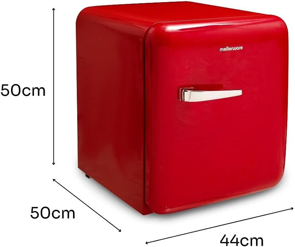 - Mini Réfrigérateur Freezy | Classe A+ | Température Réglable | Design Vintage Américain | Petit Réfrigérateur À Porte Unique | 2 Compartiments + 1 Vertical Eau Ou Vin | Rouge
