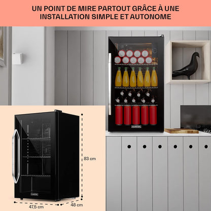 Mini Frigo De Chambre Et Bureau Pour Boisson, Silencieux, Refrigerateur Mini Bar 80L, Pour Camping, Étagères Réglables, Ondulés Pour Le Vin, Cannette, Beer Fridge