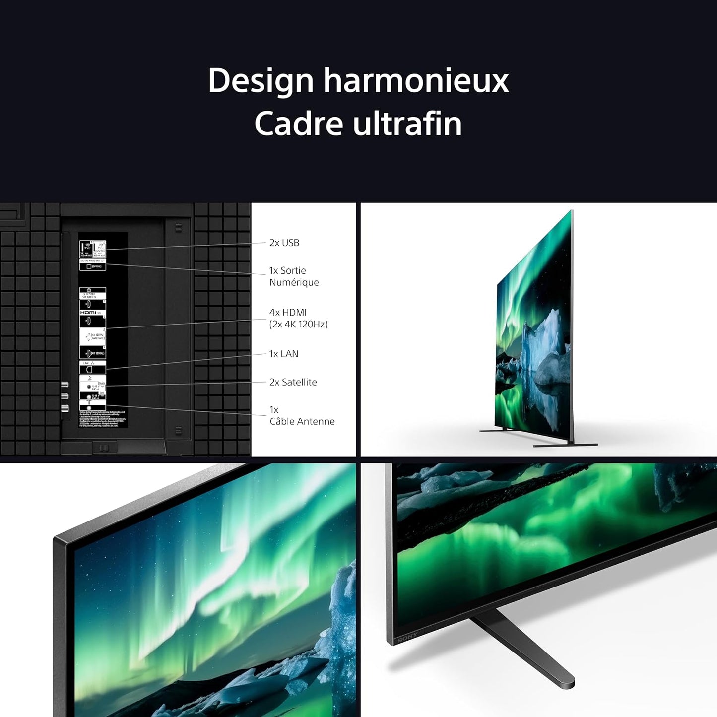 Sony BRAVIA 8 OLED 55 Pouces 4K HDR Google Smart TV |Fonctions Gaming Playstation 5, IMAX Enhanced, Dolby Vision Atmos, Chromecast, Apple Airplay, 120Hz K-55XR83