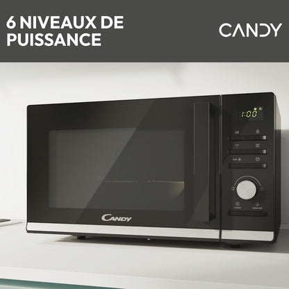 Moderna CMGA25TNDB Four Micro-Ondes Avec Grill, 900 W, 25 Litres,Fonction Décongélation, 20 Menus Automatiques, Nettoyage Facile, Noir
