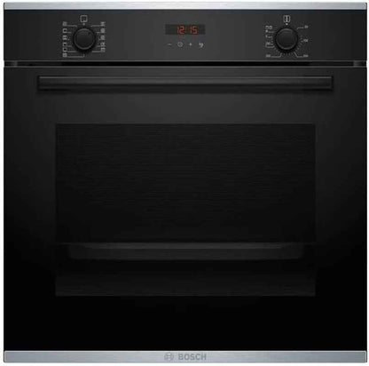 Bosch HBA274BB3F Série 4 - Four Encastrable, Pyrolyse, 10 Recettes Auto | 60 X 60 Cm, Noir, Hotair 3D, Assistant De Nettoyage Par Hydrolyse En 4 Min, Ecran LED, Affichage Rouge, Boutons Push-Pull