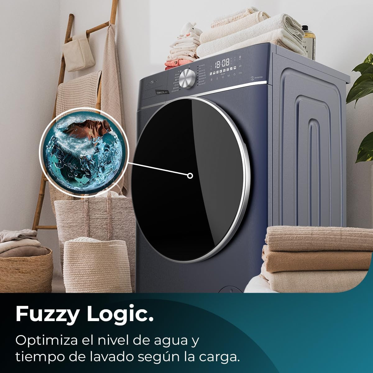 Lave Linge Frontal Bolero Dresscode 7150 Inverter A, Machine À Laver 7 Kg, 1400 Tr,Min, 12 Programmes, Classe A, Inverter Plus, Steam Max, Drum Clean, Départ Différé, Sécurité Enfant