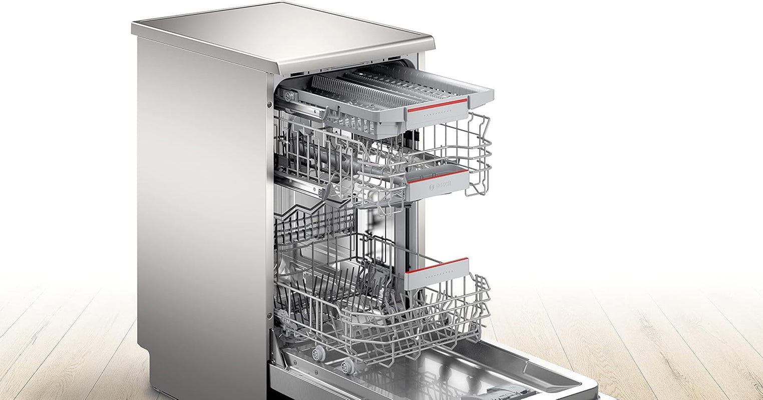 Elettrodomestici SPS4EMI28E Serie 4, Lave-Vaisselle Pose Libre, 45 Cm, Couleur Acier Inoxydable