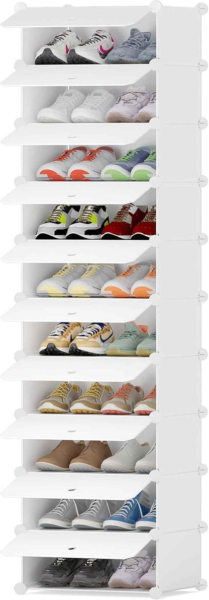 Meuble Chaussure, 10 Niveaux Meuble À Chaussure, Etagere Chaussure | Pour 20 Paires De Chaussures, Rangement Chaussure Chaussure Entree Pour Entrées, Chambres Et Couloirs, Blanc
