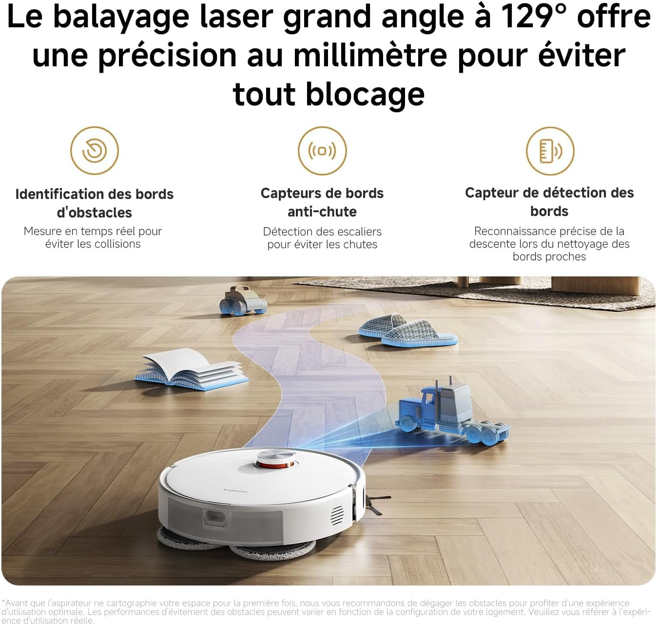 S40 Pro Aspirateur Robot, 15000Pa, Deux Bras Extensibles | Double Anti-Nœuds, Évitement D’Obstacles Grand-Angle, Détection Des Tapis, Relevage Auto Des Serpillières, Contrôle App/Voix