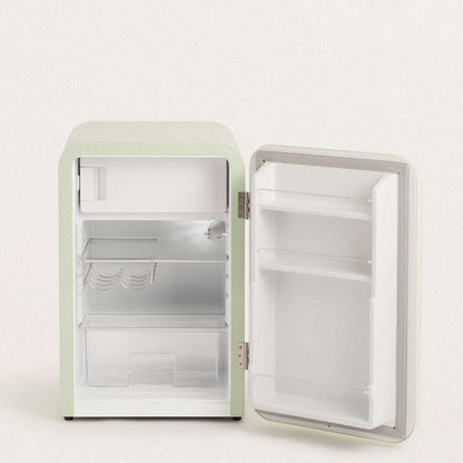 / RETRO FRIDGE 83.5 Wood/Réfrigérateur Vert Avec Poignée Bois/Pratique Et Fonctionnel, Matériaux Résistants
