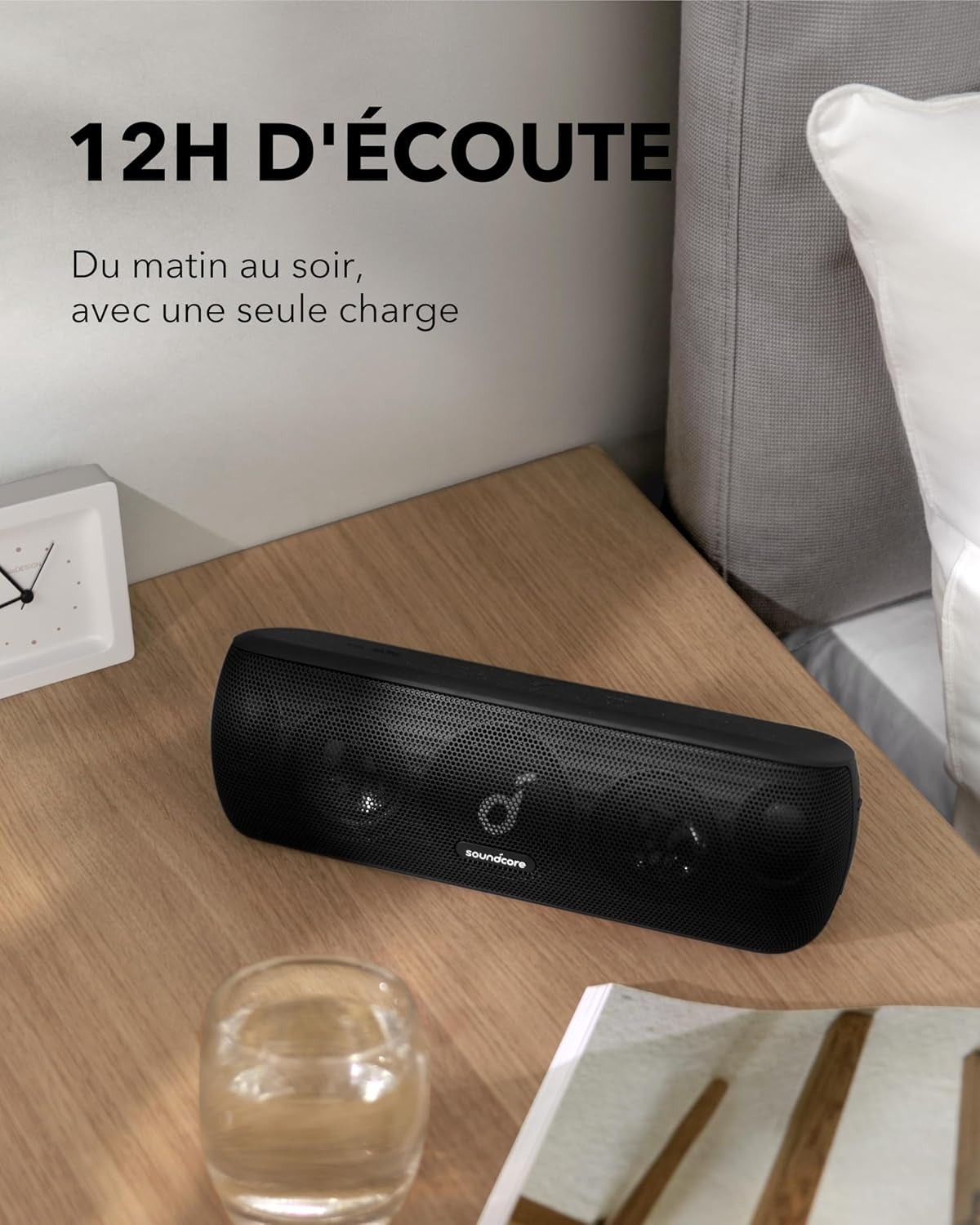 Par Anker Motion+ Enceinte Bluetooth Puissante | Son Hi-Res 30 W, USB-C, 12 Heures D'Autonomie, Étanchéité IPX7, Application Avec EQ Modifiable, DSP Avancé Et Audio Fidèle