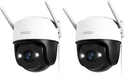 3K(5MP) Lot De 2 Caméras Surveillance Wifi Extérieure 360° | Vision Nocturne Couleur 30M, Détection De Personne/Véhicule, Suivi Intelligent, IP66, Wifi 2.4Ghz/Wifi 6,Audio Bidirectionnel