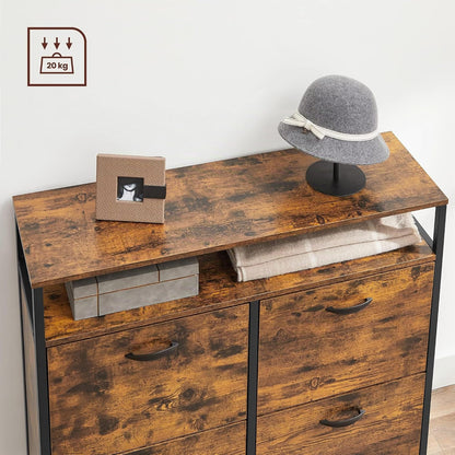 Meuble À Chaussures, Porte-Chaussures Fin, Meuble De Rangement À 4 Abattants, Pour 12-20 Paires, Anti-Poussière, 30 X 98,3 X 95 Cm, Pour Entrée, Marron Rustique Et Noir LBS803B01