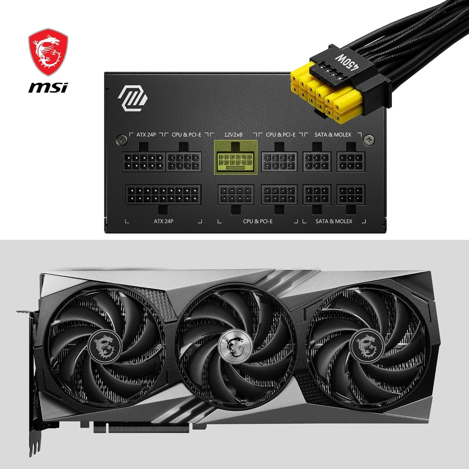 MSI MAG A750GL PCIE5 Alimentation Modulaire ATX 3.1, 80 plus Gold | 750W, Compatible Pcie 5.0, Ventilateur FDB 120Mm, Full-Bridge LLC, Câbles Plats Noirs, Garantie 7 Ans