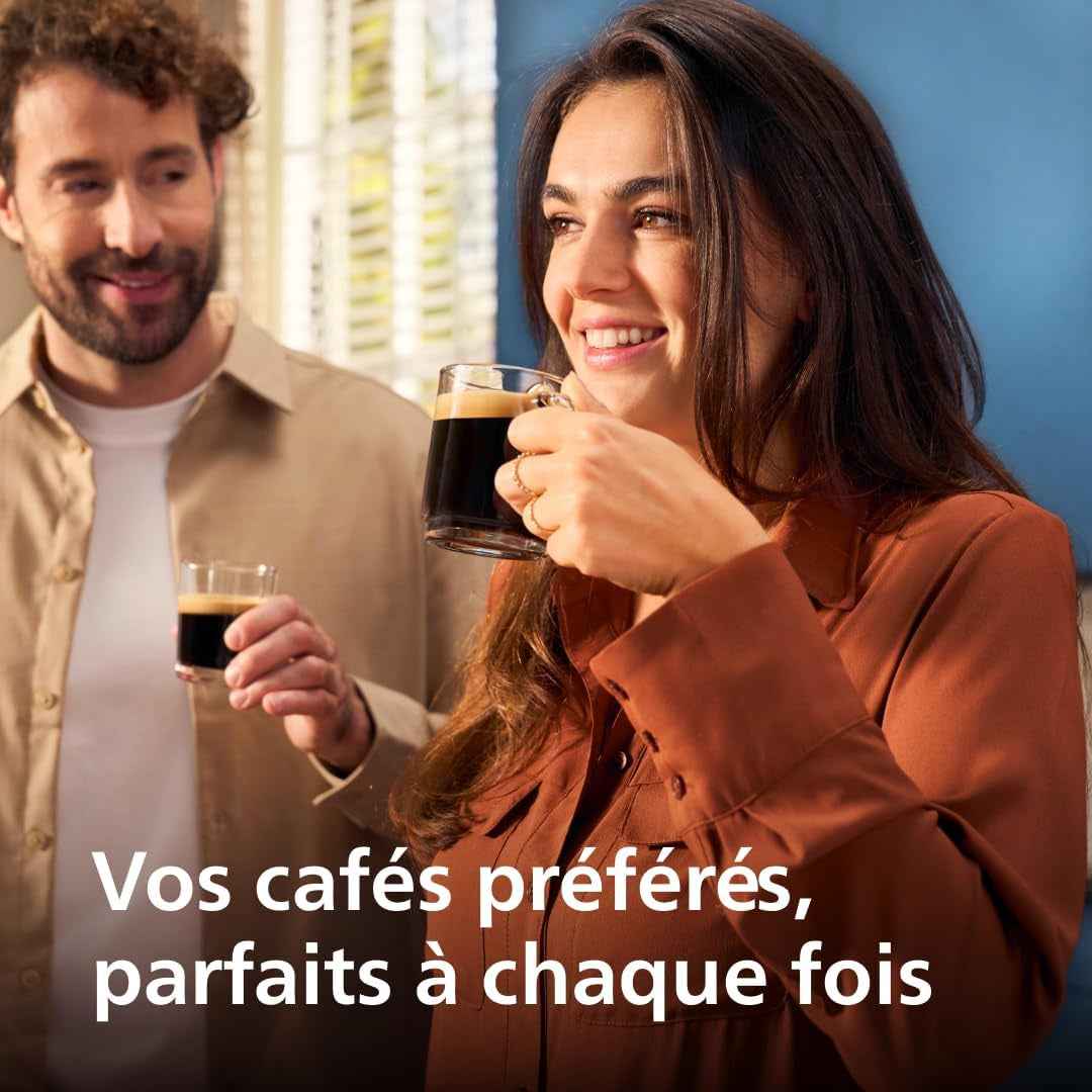 Machine À Café Grain 2200, 2 Boissons, Mousseur À Lait, Noir Mat | Expresso Broyeur Avec Écran Tactile, Mousseur À Lait Classique, Aroma Extract, Broyeur 100% Céramique, App Homeid (EP2220/10)