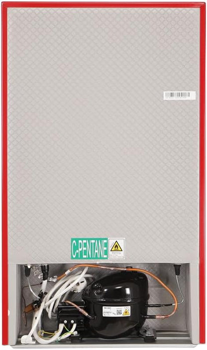 Réfrigérateur Rétro Avec Congélateur Respekta/Rouge / 83,1 X 47,4 Cm / 90 L De Volume Utile/Pieds Réglables En Hauteur/Avec Ouvre-Bouteille Sur Le Côté / KG83R-37