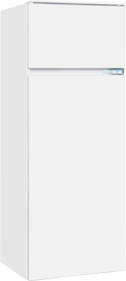 Exquisit Réfrigérateur Encastrable EKGC265-40-040E | Appareil Encastrable | Montage De Porte Coulissante | Capacité Utile De 205 L | Blanc | Réfrigérateur | Compartiment À Légumes | Lumière LED |