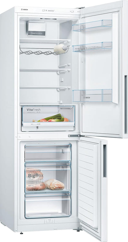 KGV36VWEAS Série 4, Réfrigérateur Combiné Pose-Libre - 308 L - H 186 X L 60 Cm - Blanc
