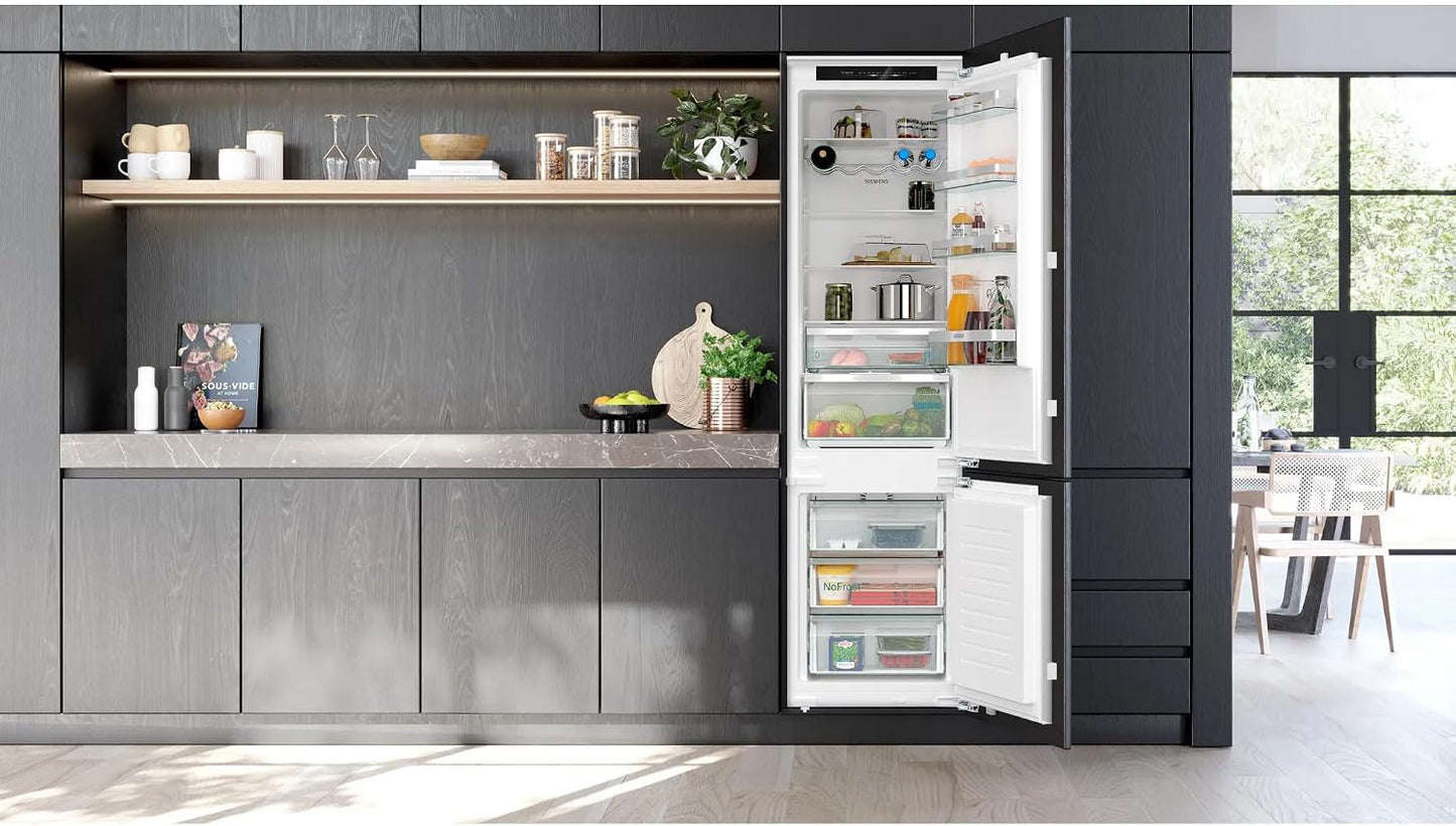 Siemens KI96NVFD0 Iq300 Réfrigérateur Encastrable XL Avec Congélateur - 194 X 56 Cm - Réfrigérateur De 215 L Et Congélateur De 75 L - Fabriqué En Allemagne - Nofrost - Fraîcheur 2 X plus Longue Avec