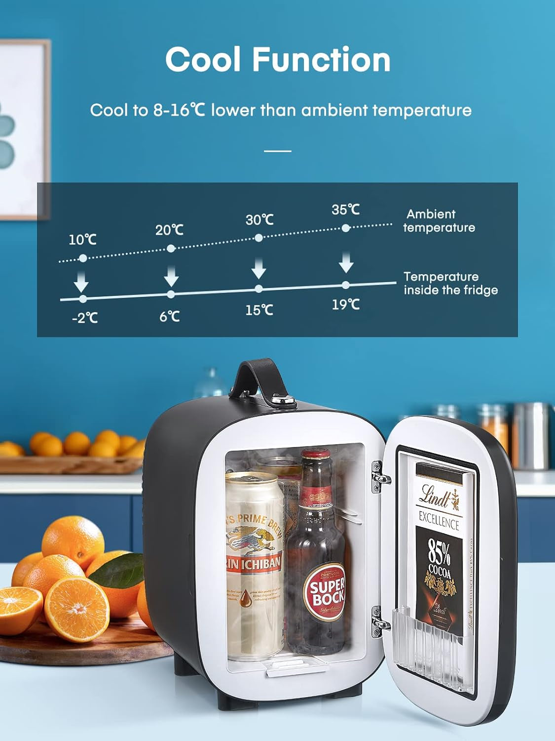 Mini Frigo De Chambre 5L, USB/AC/DC Brancher, Pour Voiture 12V 240V Pour Camping, Petit Skincare Réfrigérateur Comestique Silencieux, Glacière Portable De Beauté, Garder Froid, 6 Canettes, Noir