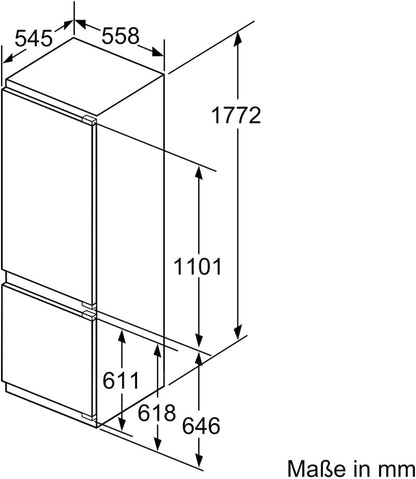 Iq500 KI87SADE0 Réfrigérateur-Congélateur Intégré (Placement) 272 L E Blanc