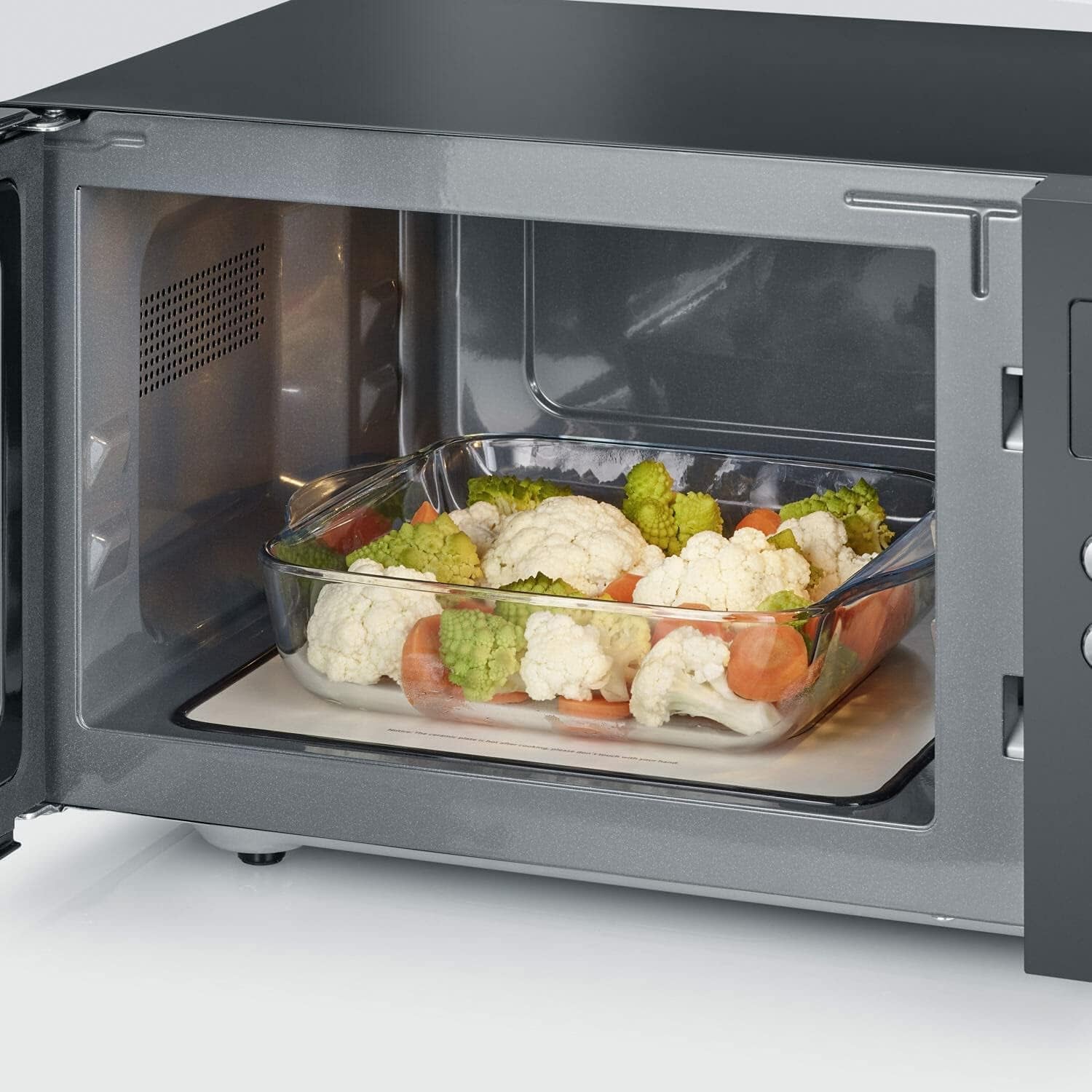Micro-Ondes 2-En-1, Jusqu'À 1 000 W, Avec Fonction Gril, Fond Plat Céramique, Double Hauteur De Cuisson, Fonction Be-Silent, MW7763