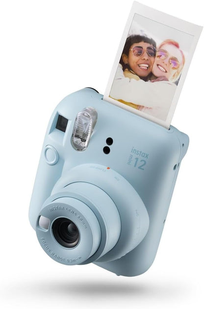 Mini Appareil Photo Instantané 12, Exposition Automatique Avec Objectif Selfie Intégré, Bleu Pastel