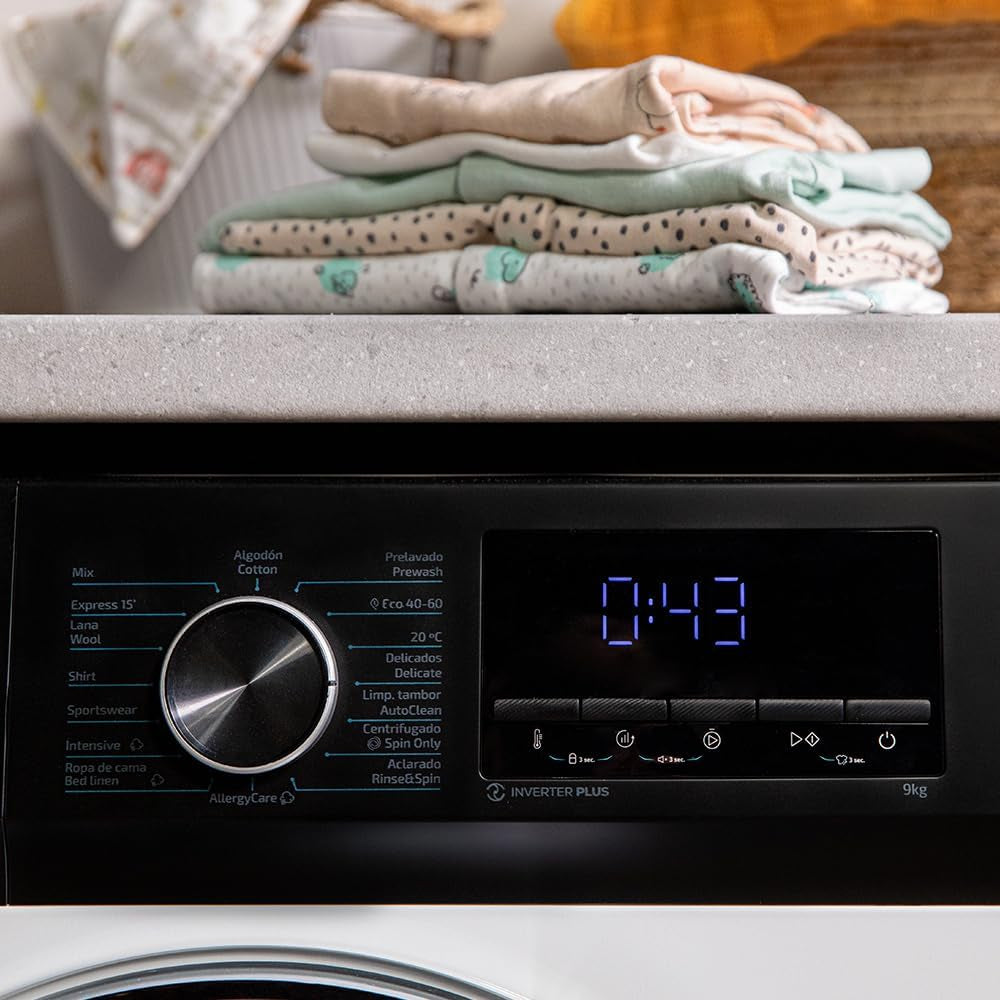 Lave Linge Bolero Dresscode 10500 Inverter a Essential; Capacité 10 Kg, 1950W, 1400 Rpm, Inverter plus Motor, Low Power Consumption, 16 Programmes, Steam Wash, Delay Start, White