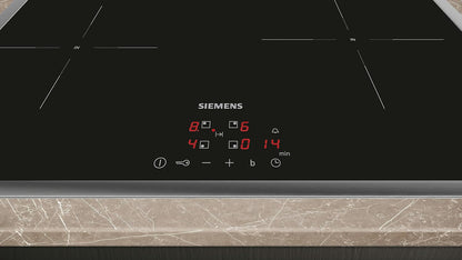 Siemens EH645BFB6E Stiftung Warentest Testsieger*, Iq300, Plaque De Cuisson À Induction, 60 Cm, Noir, Avec Cadre, Touchcontrol, Powerboost, Minuterie, Sécurité Enfant