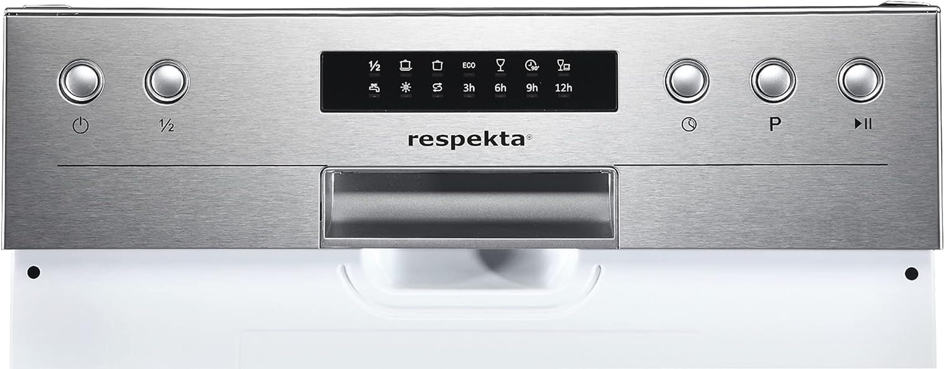 Respekta Lave-Vaisselle Semi-Intégré 45 Cm / Lave-Vaisselle Encastrable Avec Panier À Couverts Flexible / 6 Programmes / Départ Différé / 9 Couverts / Affichage LED / GSP45TIDM