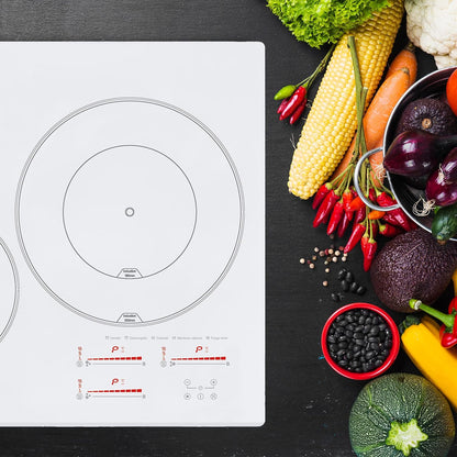 , Plaque D'Induction, Modèle INSB 6003 WH, 3 Zones De Cuisson, 9 Niveaux De Puissance + Booster 52X60X6Cm Blanc