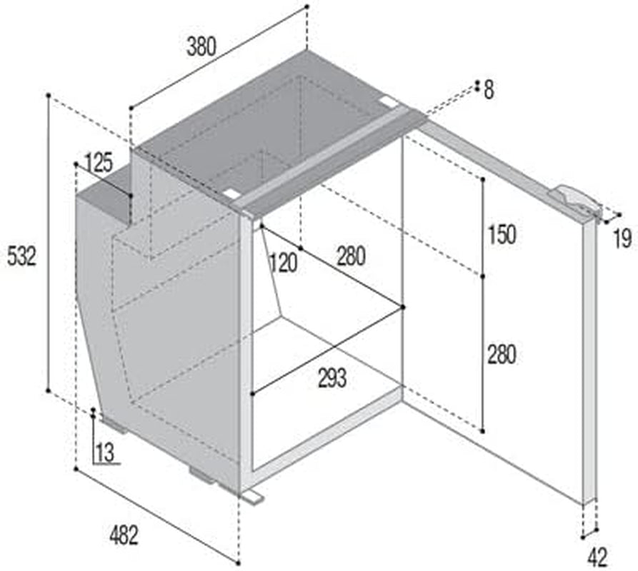 Vitrifrigo C51I - Réfrigérateur Avec Unité De Refroidissement Interne - Capacité 51 Litres