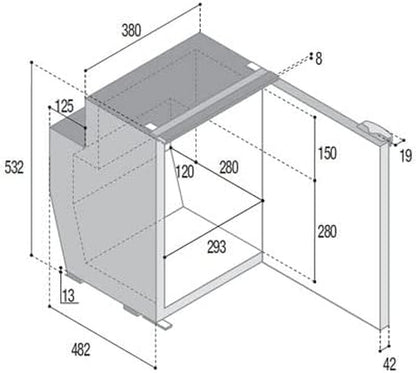 Vitrifrigo C51I - Réfrigérateur Avec Unité De Refroidissement Interne - Capacité 51 Litres
