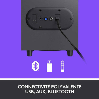 Z407 Haut-Parleurs Bluetooth Pour Ordinateur Avec Caisson De Basses Et Contrôle Sans Fil, Son Immersif, Audio Premium Avec Plusieurs Entrées Et Haut-Parleurs USB - Noir