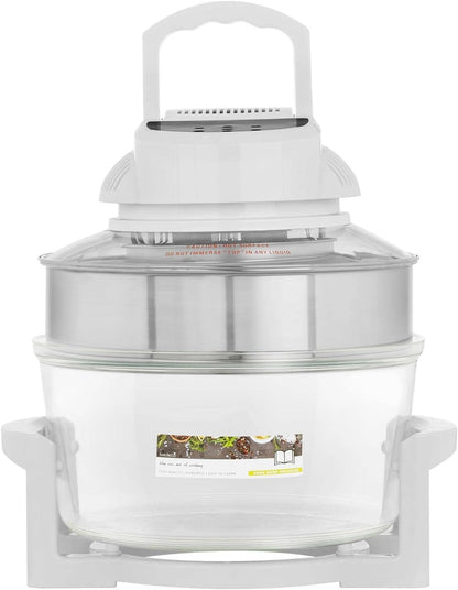 Bredeco Four Halogène Cyclone Cyclonique BCHO-17L-D (1400 W, 250 °C, 12+5 L, Récipient Ø 33,5 X 16,5 Cm, Avec Anneau D'Extension, Minuterie 180 Min)